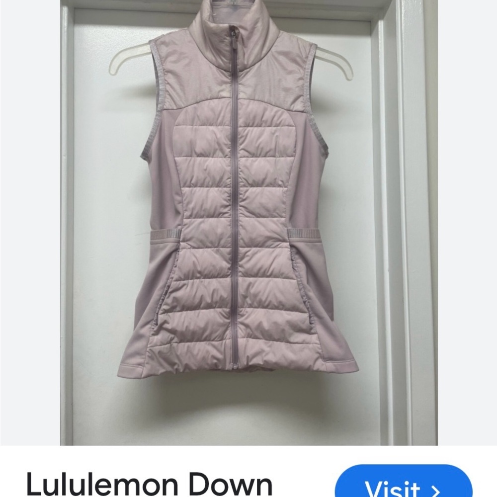Lulu Lemon Women's Down for
It All Vest .. Light lilac color - Picture 11 of 16